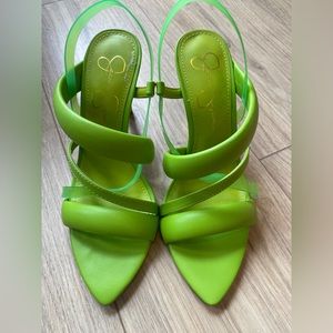 Green, lime green, Jessica Simpson, strappy, heels, summer and spring